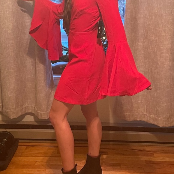 Red Bell Sleeve Dress from LULUS - Picture 8 of 8